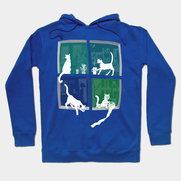 Windows20 - Cats in Corona Quarantine Hoodie by mnutz